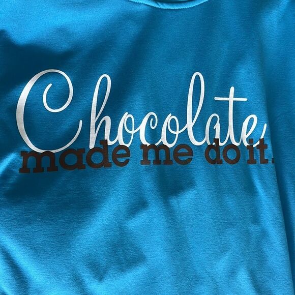 Chocolate Made Me Do it Pullover Hoodie Blue with Chocolate Pockets NWOT RARE - Picture 6 of 6